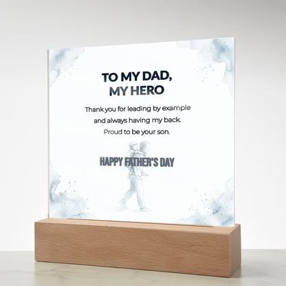 "Proud To Be Your Son" LED Acrylic Night Light, Square Desk Decor – Gift From Son