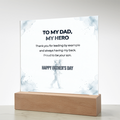 "Proud To Be Your Son" LED Acrylic Night Light,  Square Desk Decor – Father's Day Gift From Son