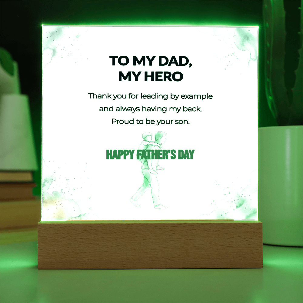 "Proud To Be Your Son" LED Acrylic Night Light, Square Desk Decor – Gift From Son