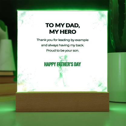 "Proud To Be Your Son" LED Acrylic Night Light, Square Desk Decor – Gift From Son