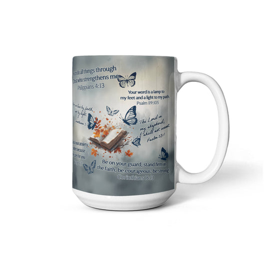 Empowered by Faith Ceramic Mug – "I Can Do All Things Through Christ - GLiMOT