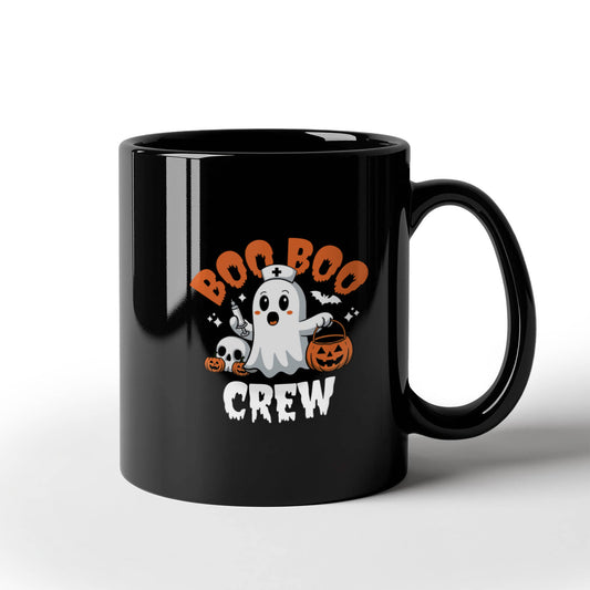 Boo Boo Crew Black Ceramic Mug – Fun, Spooky, and Stylish! - GLiMOT