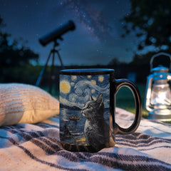 Starry Night Cats Ceramic Mug – A Cosmic Feline Dream