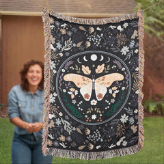 Butterfly Design Heirloom Woven Blanket