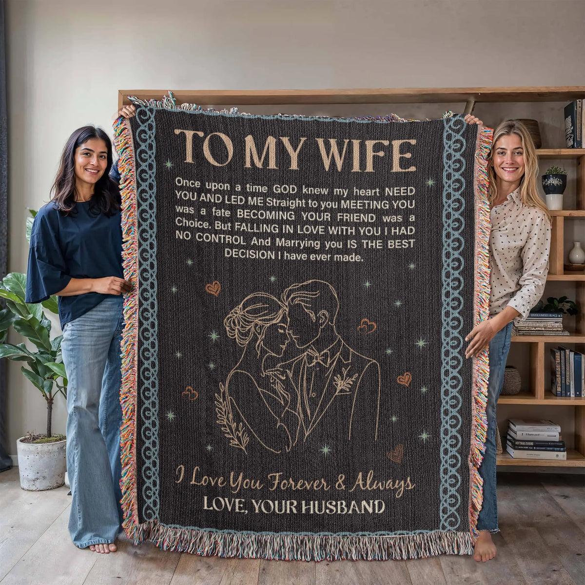 To My Wife - Heirloom Woven Blanket - GLiMOT