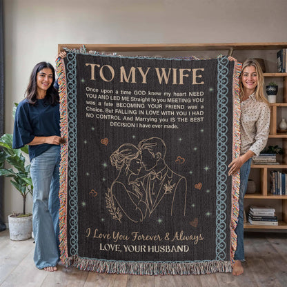 To My Wife - Heirloom Woven Blanket - GLiMOT
