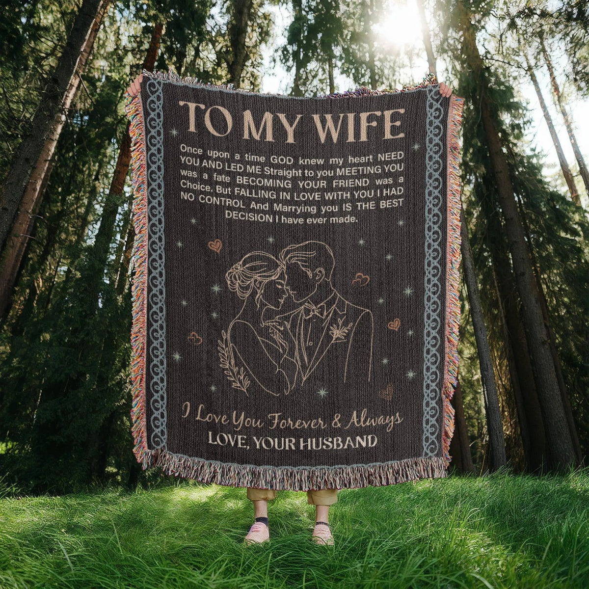 To My Wife - Heirloom Woven Blanket - GLiMOT