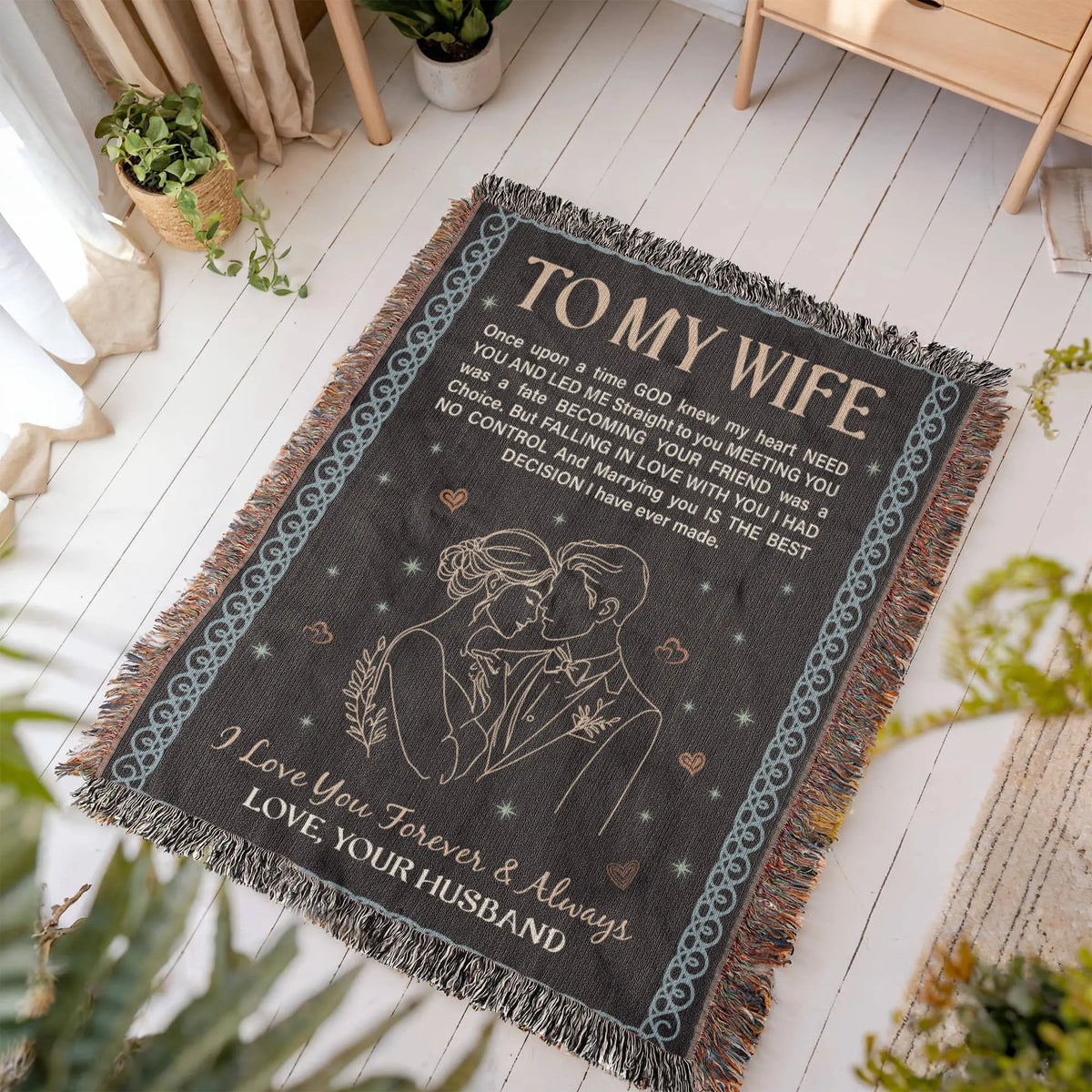 To My Wife - Heirloom Woven Blanket - GLiMOT