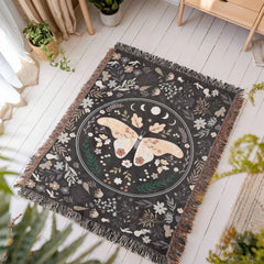 Butterfly Design Heirloom Woven Blanket
