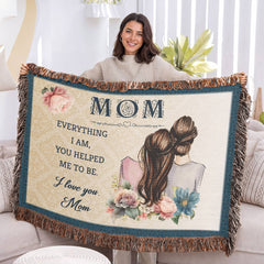 "Mom, Everything I Am" Personalized Heirloom Woven Blanket
