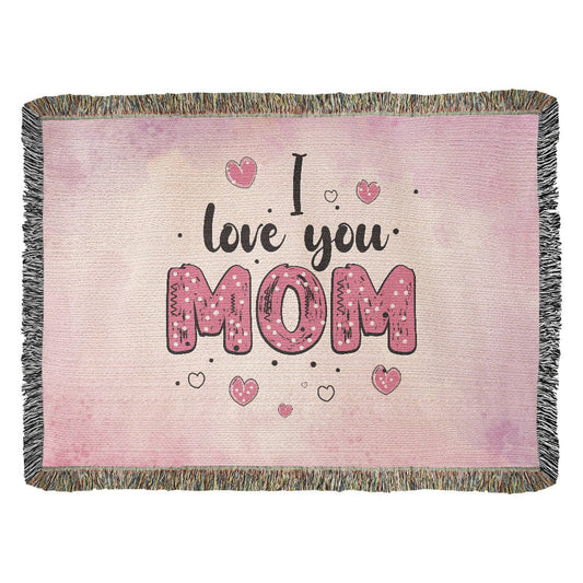 I Love You Mom" Heirloom Artwork Woven Blanket - GLiMOT