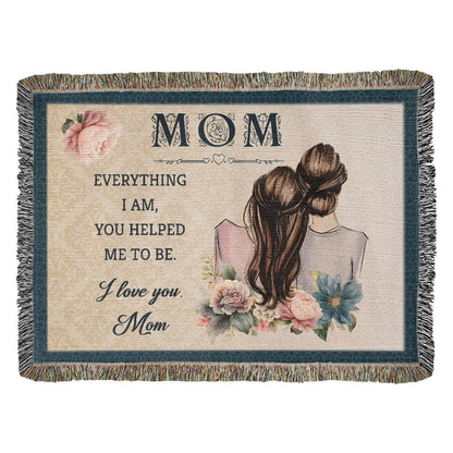 "Mom, Everything I Am" Personalized Heirloom Woven Blanket - GLiMOT
