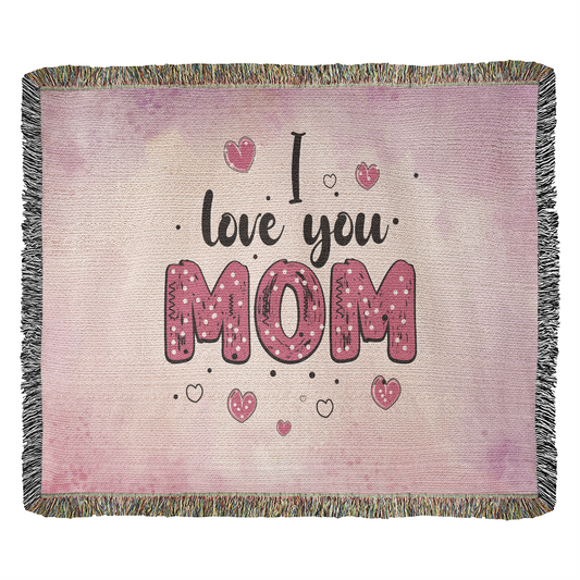 I Love You Mom" Heirloom Artwork Woven Blanket - GLiMOT