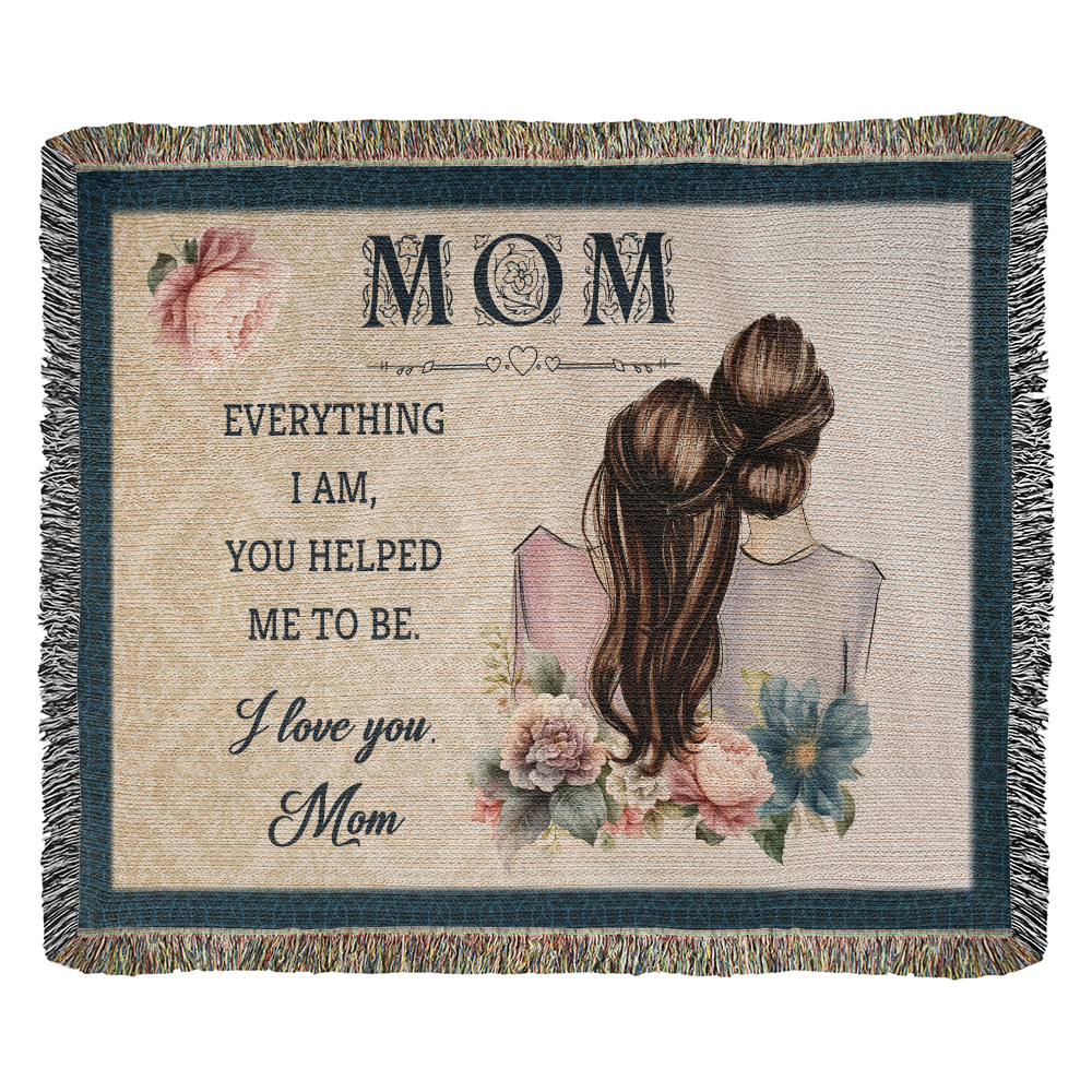 "Mom, Everything I Am" Personalized Heirloom Woven Blanket - GLiMOT