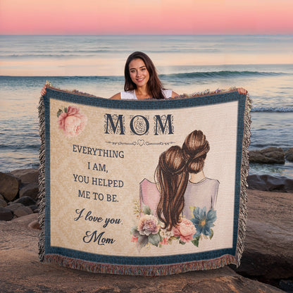 "Mom, Everything I Am" Personalized Heirloom Woven Blanket - GLiMOT