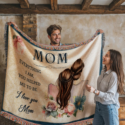 "Mom, Everything I Am" Personalized Heirloom Woven Blanket - GLiMOT