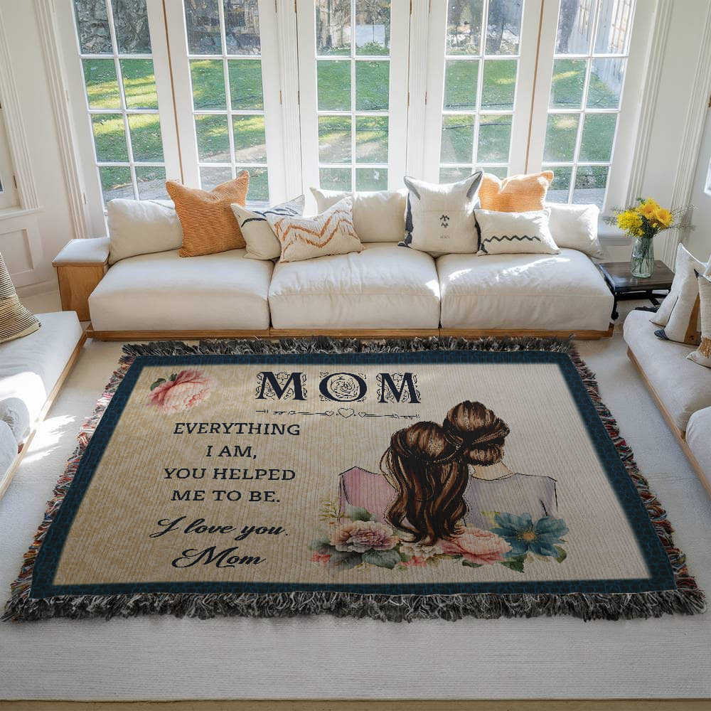 "Mom, Everything I Am" Personalized Heirloom Woven Blanket - GLiMOT