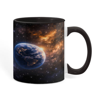Astronaut Space Mug – Cosmic Wanderer on Crescent Moon Ceramic Mug, Galaxy Coffee Gift for Space Lovers