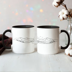 Zen Meditation Mug – Serene Sunrise Monk Color Accent Ceramic Mug, Mindfulness Gift for Yoga Lovers