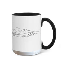 Zen Meditation Mug – Serene Sunrise Monk Color Accent Ceramic Mug, Mindfulness Gift for Yoga Lovers