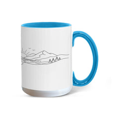 Zen Meditation Mug – Serene Sunrise Monk Color Accent Ceramic Mug, Mindfulness Gift for Yoga Lovers