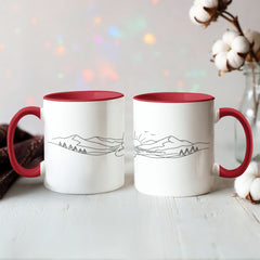 Zen Meditation Mug – Serene Sunrise Monk Color Accent Ceramic Mug, Mindfulness Gift for Yoga Lovers