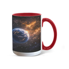 Astronaut Space Mug – Cosmic Wanderer on Crescent Moon Ceramic Mug, Galaxy Coffee Gift for Space Lovers