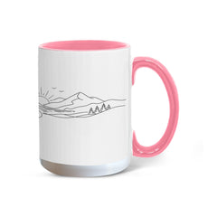 Zen Meditation Mug – Serene Sunrise Monk Color Accent Ceramic Mug, Mindfulness Gift for Yoga Lovers