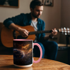Astronaut Space Mug – Cosmic Wanderer on Crescent Moon Ceramic Mug, Galaxy Coffee Gift for Space Lovers
