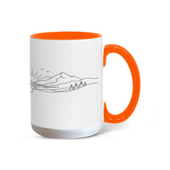 Zen Meditation Mug – Serene Sunrise Monk Color Accent Ceramic Mug, Mindfulness Gift for Yoga Lovers