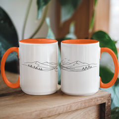 Zen Meditation Mug – Serene Sunrise Monk Color Accent Ceramic Mug, Mindfulness Gift for Yoga Lovers