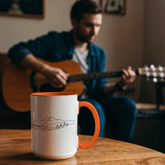 Zen Meditation Mug – Serene Sunrise Monk Color Accent Ceramic Mug, Mindfulness Gift for Yoga Lovers
