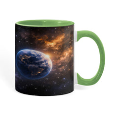 Astronaut Space Mug – Cosmic Wanderer on Crescent Moon Ceramic Mug, Galaxy Coffee Gift for Space Lovers