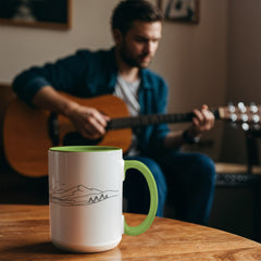 Zen Meditation Mug – Serene Sunrise Monk Color Accent Ceramic Mug, Mindfulness Gift for Yoga Lovers