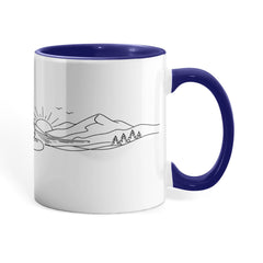 Zen Meditation Mug – Serene Sunrise Monk Color Accent Ceramic Mug, Mindfulness Gift for Yoga Lovers