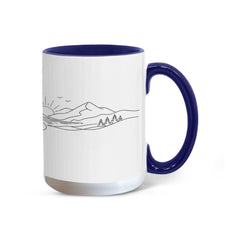 Zen Meditation Mug – Serene Sunrise Monk Color Accent Ceramic Mug, Mindfulness Gift for Yoga Lovers