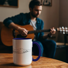 Zen Meditation Mug – Serene Sunrise Monk Color Accent Ceramic Mug, Mindfulness Gift for Yoga Lovers