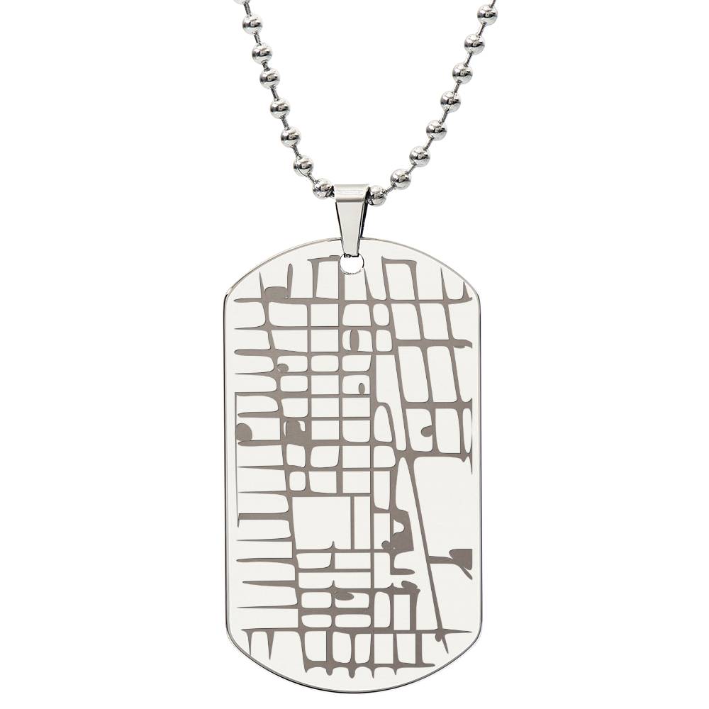 Customizable Engraved Human/Dog Tag Map Necklace | Gift