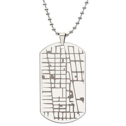 Customizable Engraved Human/Dog Tag Map Necklace | Gift