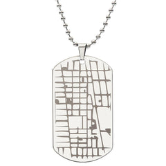 Customizable Engraved Human/Dog Tag Map Necklace | Gift