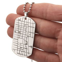 Customizable Engraved Human/Dog Tag Map Necklace | Gift