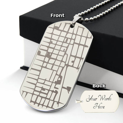 Customizable Engraved Human/Dog Tag Map Necklace | Gift