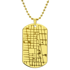 Customizable Engraved Human/Dog Tag Map Necklace | Gift