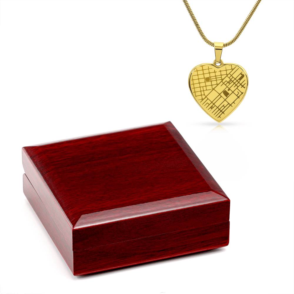 Custom Engraved Heart Map Necklace