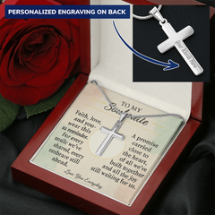 To My Soulmate Custom Cross Necklace – Romantic Valentine's Gift | Faith and Love Anniversary Jewelry