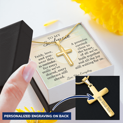 To My Soulmate Custom Cross Necklace – Romantic Valentine's Gift | Faith and Love Anniversary Jewelry