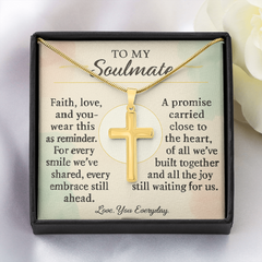 To My Soulmate Custom Cross Necklace – Romantic Valentine's Gift | Faith and Love Anniversary Jewelry