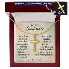 To My Soulmate Custom Cross Necklace – Romantic Valentine's Gift | Faith and Love Anniversary Jewelry