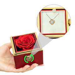 The complete gift set featuring a beautiful gift box with a love knot necklace, ready to be presented as a heartfelt birthday or Valentine's Day gift.